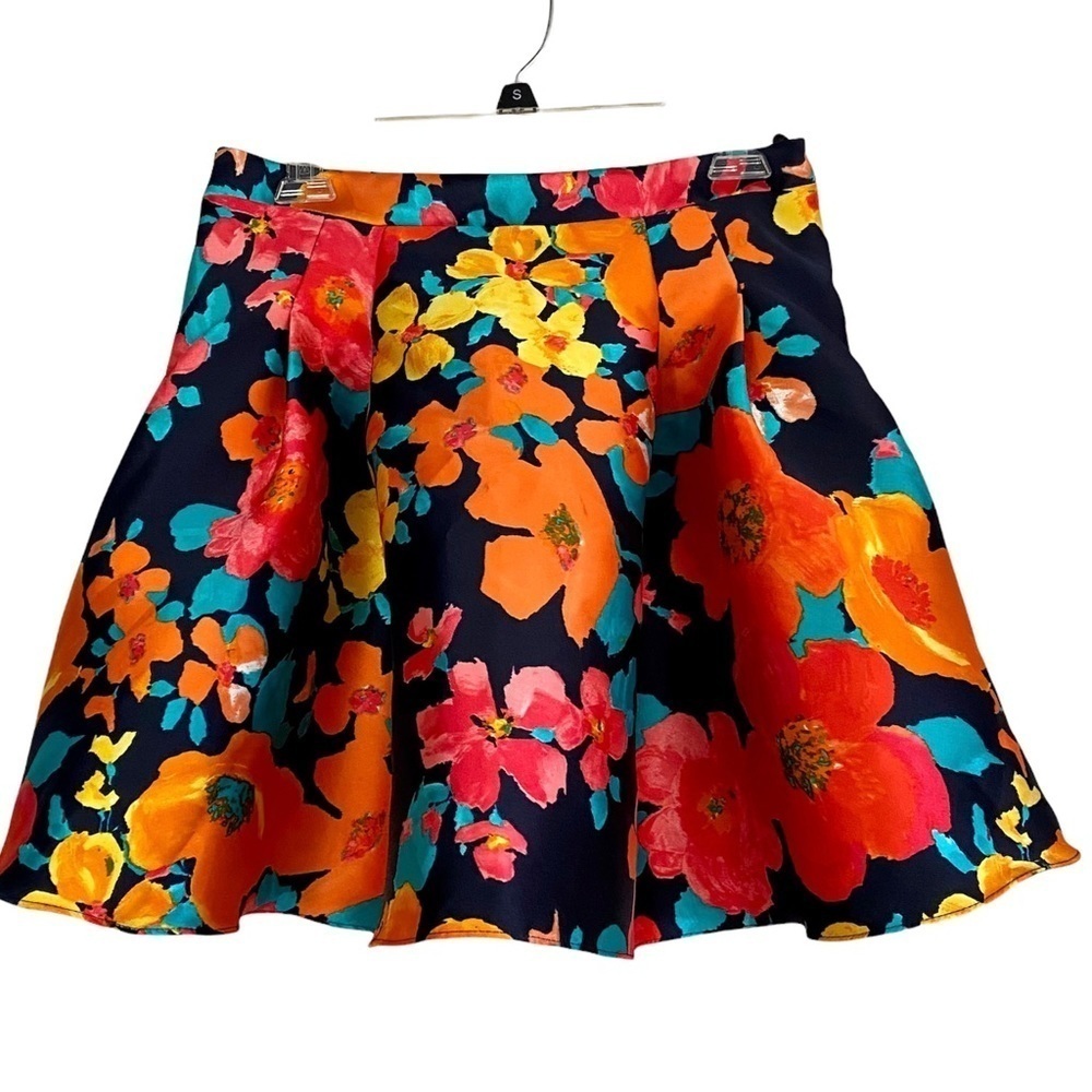 B Darlin Floral Multicolor Mini Skirt 30" XS S Spring Summer Festival Dance